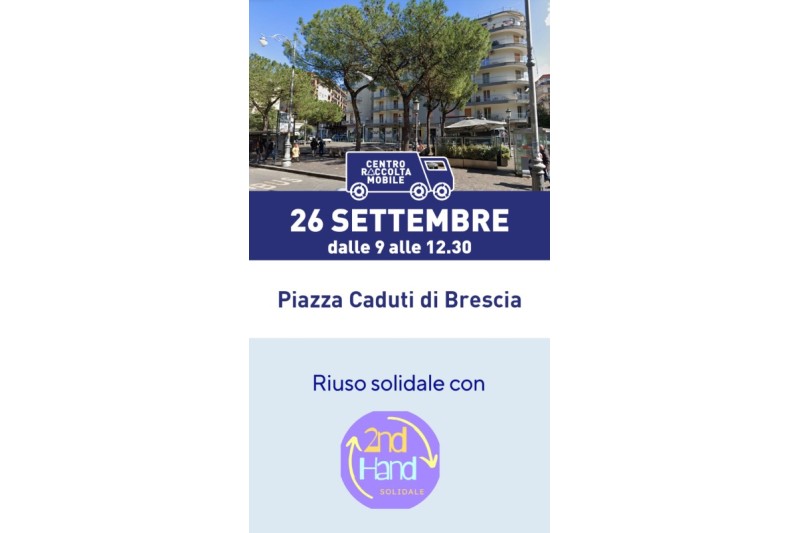 CENTRO MOBILE DI RACCOLTA E RIUSO, PASTENA OSPITA TAPPA DEL 26 SETTEMBRE