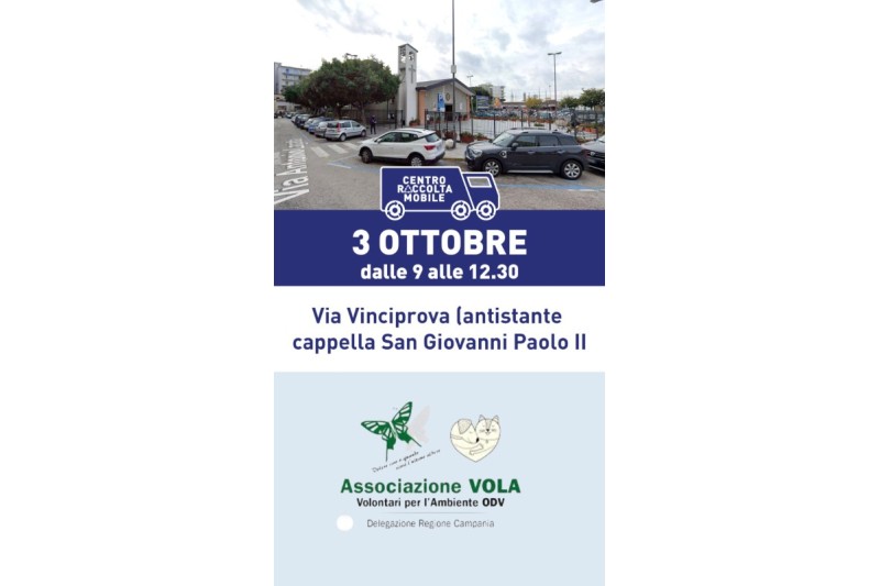 TAPPA A VIA VINCIPROVA PER IL CENTRO MOBILE DI RACCOLTA E RIUSO 