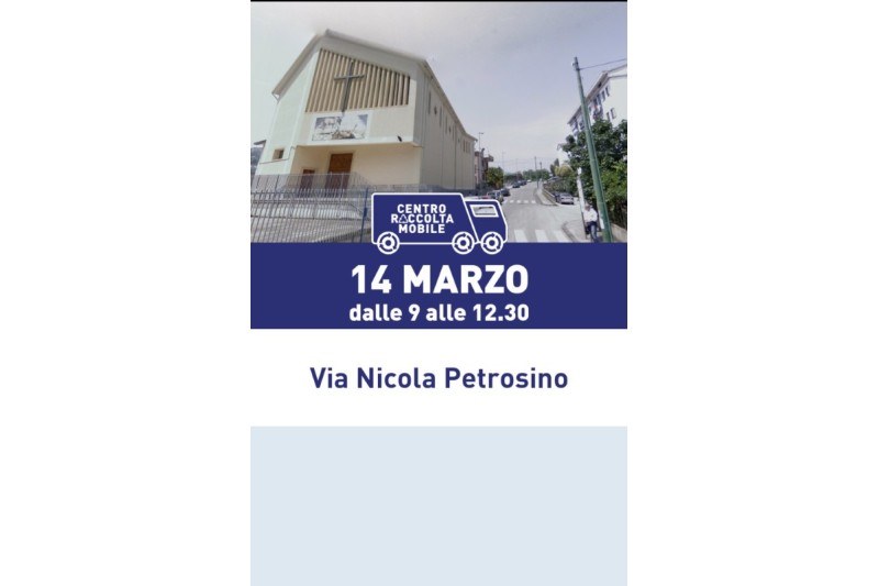 CENTRO DI RACCOLTA E RIUSO MOBILE, TAPPA AL RIONE PETROSINO 