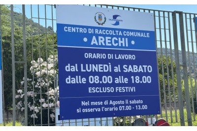 ORARIO ESTIVO DEI CENTRI DI RACCOLTA COMUNALE ARECHI E FRATTE