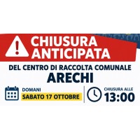 CHIUSURA ANTICIPATA CENTRO DI RACCOLTA ARECHI PER LA PARTITA DELLA SALERNITANA