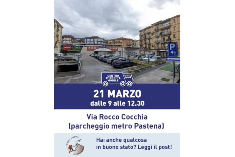 CENTRO MOBILE DI RACCOLTA E RIUSO, FESTA DELLA PRIMAVERA IN VIA ROCCO COCCHIA